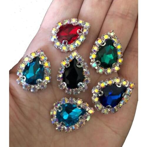 5 pcs/lot Rhinestones Buttons Wedding Crafts Decorative Accessories For DIY Clothing 17*22 mm