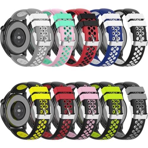 Replacement Band Waist Belt Bracelet Watchband Dual-color Silicone Watch Strap for Huawei Watch 3/3 Pro/GT2 Pro/GT2 46MM Strap
