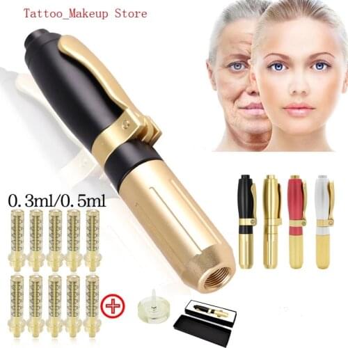 High Pressure Hyaluronic Acid Pen 0.3ml &0.5ml Anti Wrinkle Lifting Lip Atomizer Hyaluronic Pen with Ampoule Head Syringe Needle