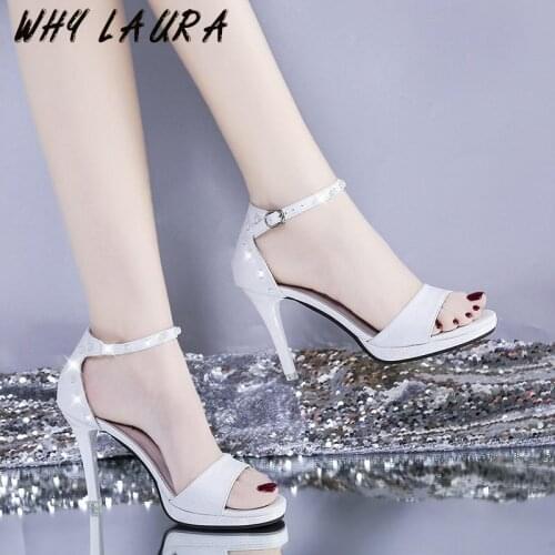 Fashion Ankle Belt Ladies Casual Sandal Peep-toe Summer Super High Heel Buckle Ladies Office Work Dress Sandal