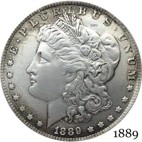United States Of America 1889 Morgan One Dollar US Coin Liberty Cupronickel Silver Plated In God We Trust Copy Coin
