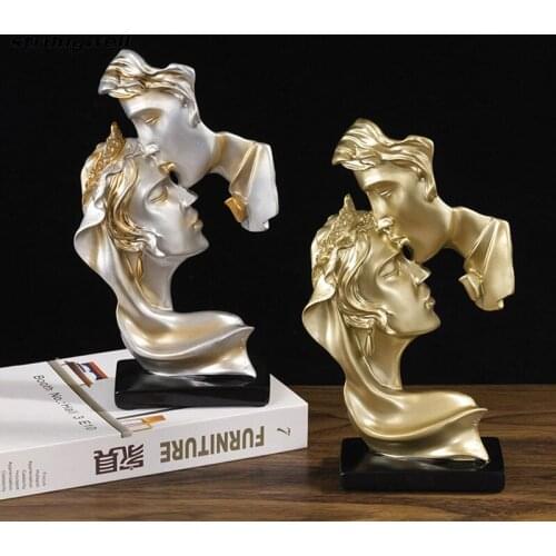 Modern Art Character Statue Nordic Couple Kissing Avatar Sculpture Home Decoration Accessories Figurines for Interior Home Decor