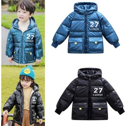 Thicken Warm White Duck Down Winter Hooded Coat Toddler Boys Casual Outwear Children SnowCoat Heavyweight Clothes