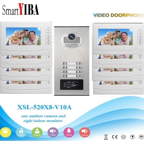 Wired Apartment Video Intercom RFID Camera Metal Case Speakerphone Home&Garden&Villa Security Monitoring Video Door Phone System