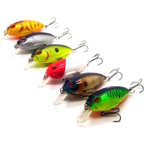 6Pcs Crankbait Hard Float Fish Bait 7cm 10g Swimbait Wobbler Vibration High Quality Lure Fishing Tackle