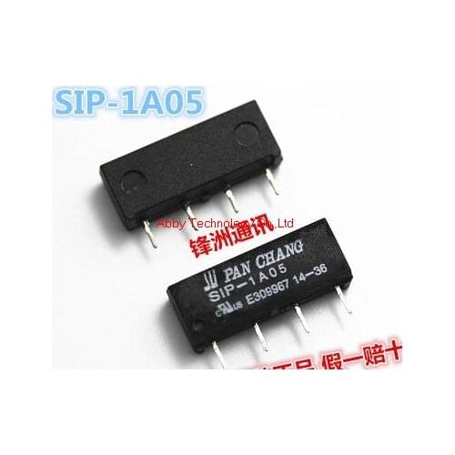 10Pcs/lot 5V SPST Miniature Reed Relay Switch On PCB SIP-1A05