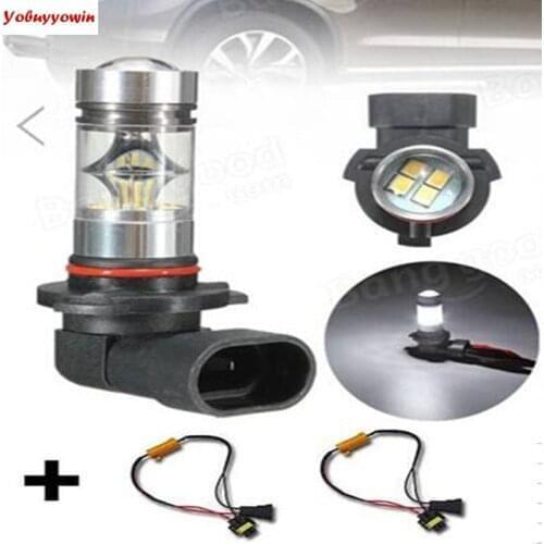 2Pcs H11 CREE Chip 20LEDS 100w Projector LED Fog Driving Lights DRL+Load Resistor Decoder No Error For Audi A3 A4 A5 S5 A6 Q5 Q7