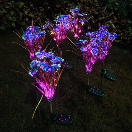 2pcs Landscape Lamp Solar Power Flower LED Garden Lamp Colorful Waterproof Decoration Outdoor Light