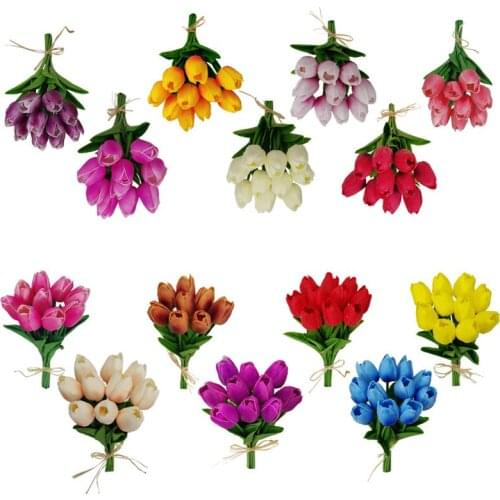 20pcs Mix Tulip Artificial Flower Real Touch Artificial Bouquet Fake Flower for Wedding Decoration Flowers Home Garden Decor