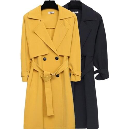 2020 Spring Autumn New Manteau Femme Fashion Loose Large Size 5XL Windbreaker Mid-Long Coat Wild Casual Trench Coat Female D13