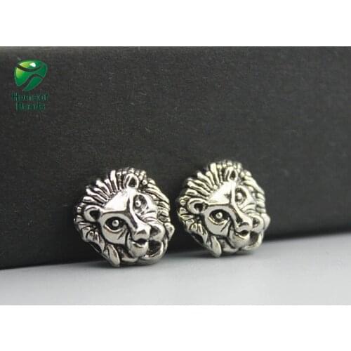2020 New Fashion Wholesale Antique Silver Color Lion Alloy Beads Accessories For Making Jewelry (30 Pieces/lot) ZA1021