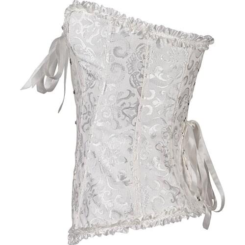 2021 Womens Bustiers Retro V-neck Tight corset sexy lingerie white Sexy Lace Ladies Fashion Corset Lingerie Outfit