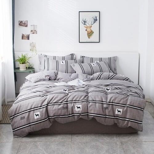 2021New Luxury Bedding Sets Duvet Cover Bed Sheet Pillowcase Brief Stripe Set Full King Queen Twin Size Bedding Set