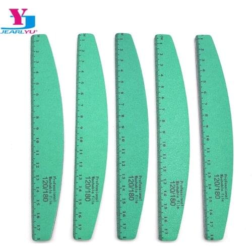 5pcs Ruler Nail File 120/180 Sanding Nail Filer Polish High Quality Sandpaper Nail Buffer Washable Individual Package Nail Tools