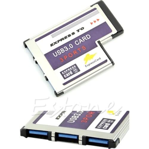 54mm Express Card 3 Port USB 3.0 Adapter Expresscard for Laptop FL1100 Chip Drop shipping