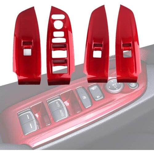 ABS Armrest Window Rise Lift Down Control Switch Door Lock Panel Cover Trim For Honda Accord 2020 2019 2018 -RED