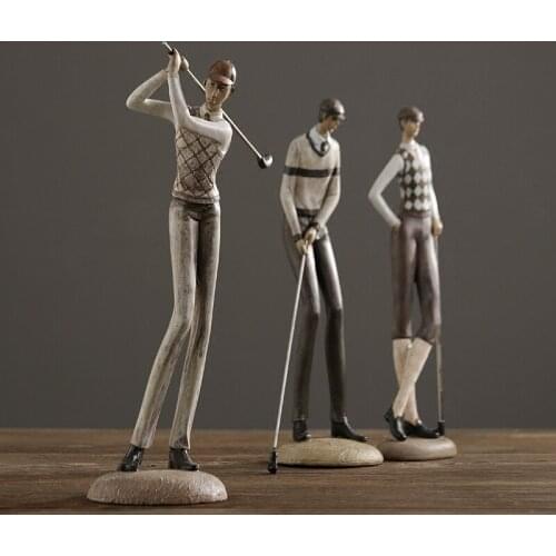 The living room decoration cabinet accessories Home Furnishing American retro Nordic resin Golf figure ornaments