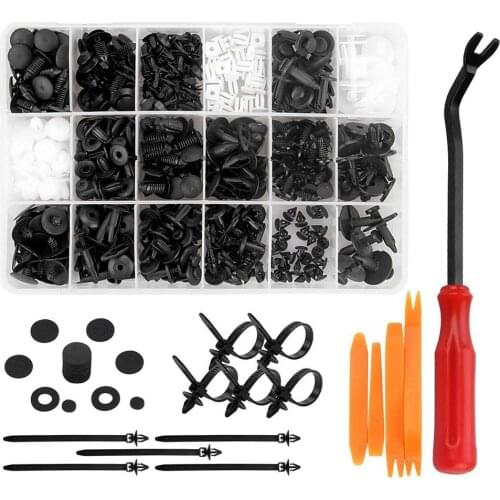 ALLOYSEED 415pcs Car Body Plastic Push Pin Rivet Fasteners Trim Moulding Clip Assortment Kit with Screwdriver Repair Tools