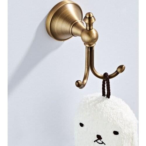 Antique Brass Wall Clothes Rack Cloth Hook Wall Hook Robe Hook For Bathroom Accessory Hanger Copper