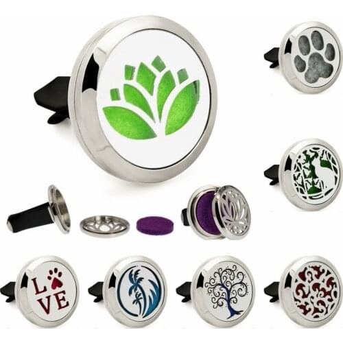 Free 10Pads Gift Twist Screw Hollow out Car Diffuser Locket Vent Clip Stainless Steel Essential Oil Aroma Perfume Air Freshener