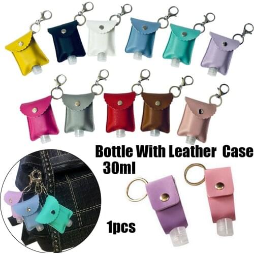 Keychain Hand Sanitizer Holder Travel Bottle Refillable Containers 30ml Flip Cap Reusable Bottles with Keychain Carrier Bag