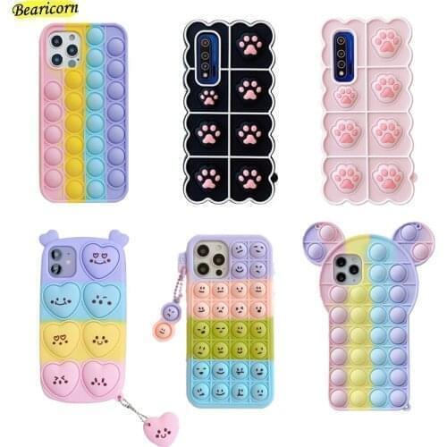 Pop Bubble Fidget Toys Case For Huawei P30 P40 Lite P Smart Z S Pro Plus 2021 Y7 Y9 Prime 2019 Y9s Y8p Y7a Y9a Mate 30 40 Cover