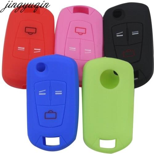 Jingyuqin 3 Button Folding Flip Remote Key Case Fob Silicone Cover For Vauxhall Opel Astra H Corsa D Vectra C Zafira