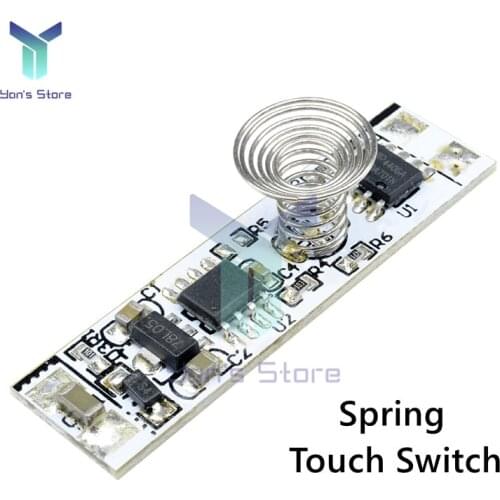 DC Capacitive Touch Sensor Switch Coil Spring Switch LED Dimmer Control Switch 9-24V 30W 3A For New Smart Home LED Light Strip