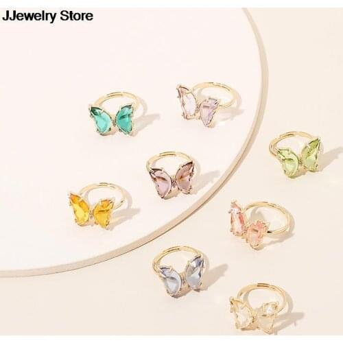 Butterfly Ring Purple Fashion Popular Temperament Sweet Romantic Female Jewelry Girl Wedding Gift