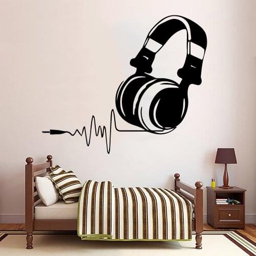 Cute Headset Wall Art Decal Wall Stickers Pvc Material For Kids Rooms Decoration Diy Pvc Home Decoration Accessories