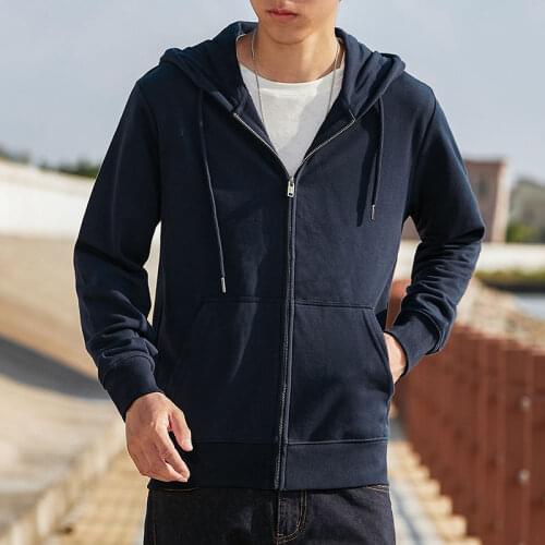 Mens Hoodies Sweatshirts Zipper Hoodie Men Sweatshirt Solid Color Man Hoody Sweatshirts 82% Cotton 18% Polyester