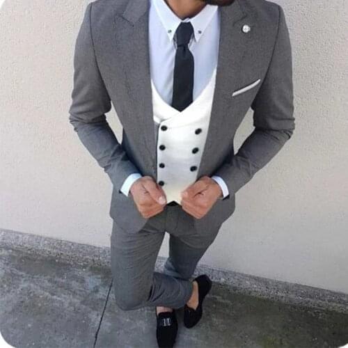 2021Custom Slim Fit Suit Men Blazer Wedding Men Suit With Pants Double Breasted Vest Terno Tuxedo jacket Costume Homme 3 Pcs