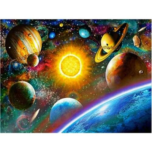 Universe Space Landscape Printed 11CT Cross-Stitch Embroidery Complete Kit DMC Threads Painting Craft Sewing Knitting Stamped