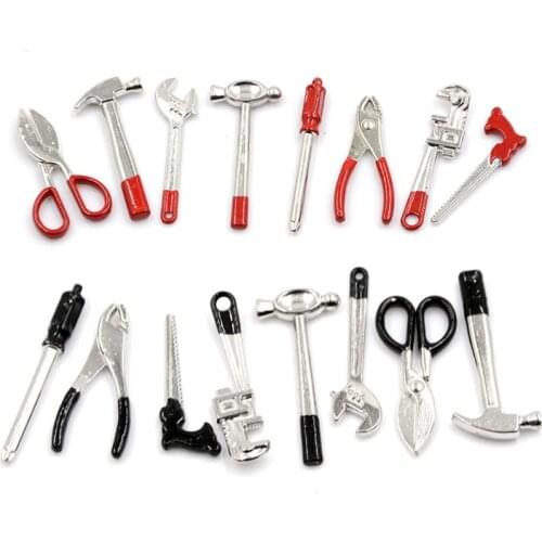 8pcs 1:12 Scale Miniature Metal Hand Tools Set Dolls House Accessories Good Quality