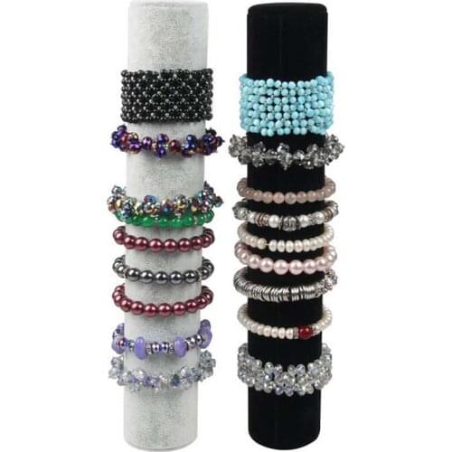 New Arrival Black Gray Rose Red Velvet Bracelet Display Holder Jewelry Receiving for Bracelets Bangle Organizer Shelf Rack Stand