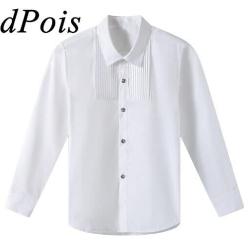 Teenage Clothes Childs School Uniforms Tops Girls Long Sleeves White Shirt Boys Shirt Blouses Kids Shirt For Boys Children Tops