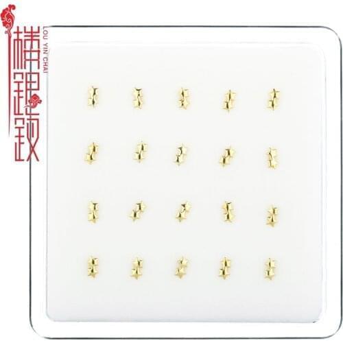 Double star fashion 1Pack (20pcs) 925 Sterling Silver Nose Stud With star piercing nose jewelry