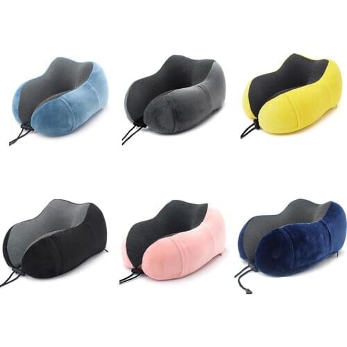 30x28cm Neck Pillow U-Shape Magnetic Headrest Memory Foam Filler With Eyemask Earplug Travel Office Car Embrace Cervical Pillow