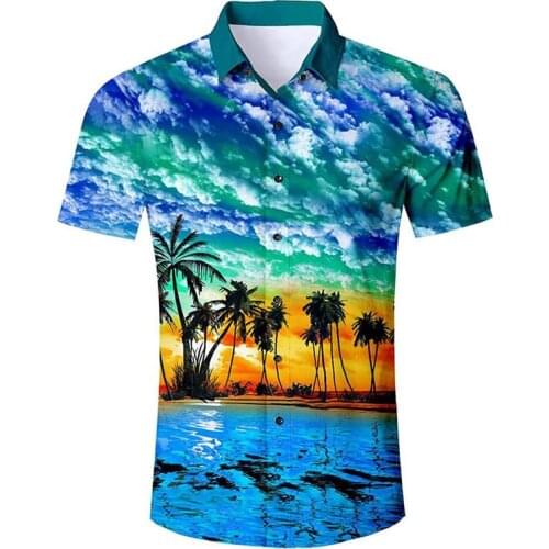 The most fashionable summer beach palm Flamingo Hawaiian shirt printed on 3D casual shirt