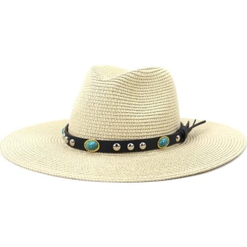 2021 New High Quality Spring Summer British Jazz Panama Woolen Felt Fedora Hat Sun Protection Outdoor Beach Straw Hat