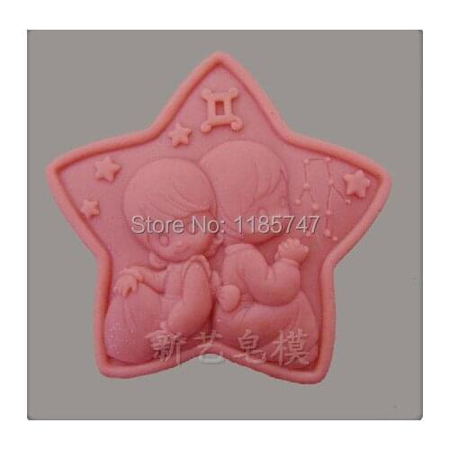 Constellation of Gemini DIY Silicone Soap Mold Pentacle 3D Silicone Molds for Handmade Soap