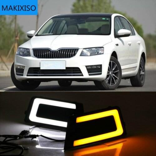 LED Daytime Running Light For Skoda Octavia 2017 Car Accessories Waterproof 12V DRL Fog Lamp Decoration