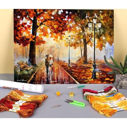 The Stroll Infinity Printed 11CT Cross Stitch Kit Embroidery DMC Threads Craft Painting Knitting Handiwork Mulina Promotions