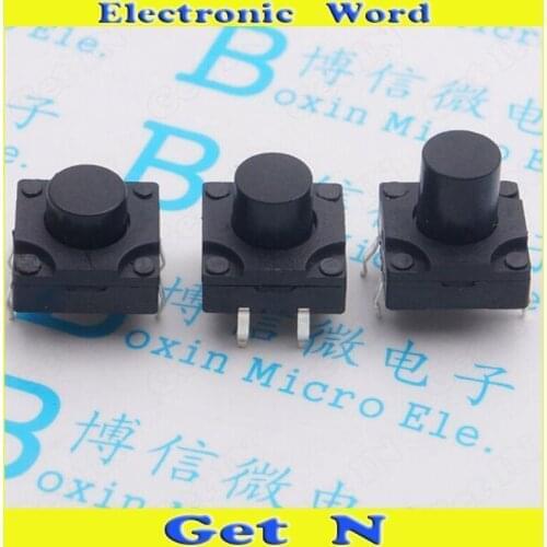 50pcs 12*12*12 Waterproof Tactile Switch 12*12*12mm 4-Pin Plug-in Dustproof Button Switch