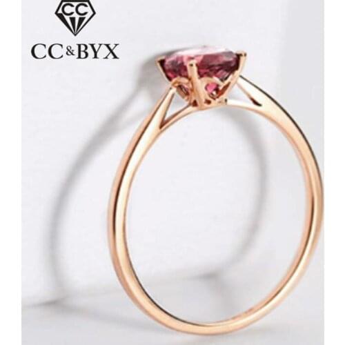 CC Vintage Rings For Women Real S925 Silver Heart Hollow 4 Claws Classic Cubic Zircona Round Stone Ring Wedding Jewelry CC1483