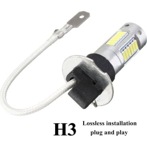 1Pc H3 4014 High Power 550LM LED White Fog DRL Light Lamp Bulb DC 12V