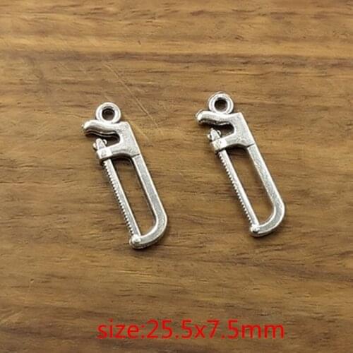 10pcs Charms tools saw 25*7mm Tibetan Silver Plated Pendants Antique Jewelry Making DIY Handmade Craft
