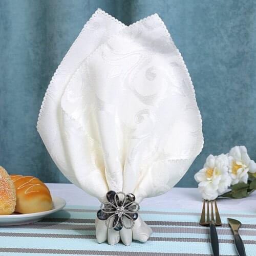 12/PCS creative 3D hollowed-out flower napkin ring napkin buckle wedding hotel napkin ring