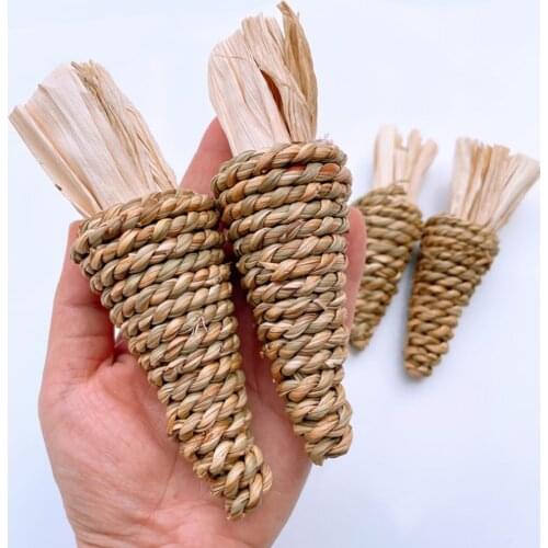 2Pcs Hamster Rabbit Chinchilla Molar Toy Rattan Bite Resistant Hamster Molar Toy Hamster Accessories Rabbit Pet Supply