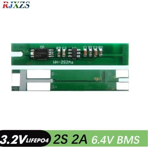 2S 2A lifepo4 BMS 6.4V 18650 BMS PCM battery protection board bms pcm for lifepo4 battery cell pack